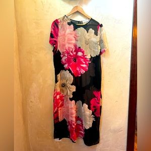 Calvin Klein Sheer Floral Dress